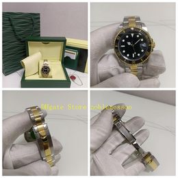 Real Po avec une boîte d'origine Femme 116613ln Watch Femmes 35 mm Céramique Céraque Or jaune bicolore 116613 Bracelet Oyster Auto252R