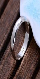 Echte pure 925 Sterling Silver Rings en Men Simple Ring Smooth High Polishing Wedding Band Ring For Lovers Paren8340446