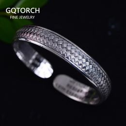 Echte Pure 999 Sterling Zilveren Armbanden Voor Vrouwen En Mannen Retro Antieke Gevlochten Bangle Armband Brazaletes Pulseras Mujer 240305