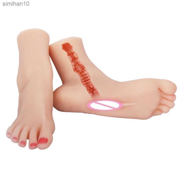 Réel Chatte Sex Toys Pour Hommes Fétiche Faux Pied Mâle Masturbateur Coupe Vagin Réaliste Femme Pieds Homme Masturbation Poupée Adulte Marchandises L230518