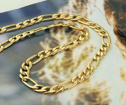 Real Quot24k Gold Gfquot Men039s Collar 236 Inch de 8 mm Cadena de mujeres Regalo para su hijo Dad Husmed2560790