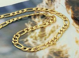 Real Quot24k Gold Gfquot Men039s Collar 236 Inch de 8 mm Cadena de mujeres Regalo para su hijo Dad Husmed8246400