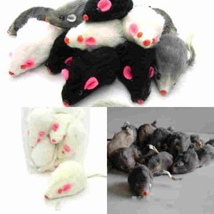 Véritable fourrure de lapin souris pour chat jouets souris avec son haute qualité 1 pc mélanger la couleur