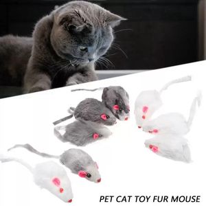 Echte konijnenbont muis voor kat speelgoed met geluid hoge kwaliteit harige muizen catnip interactieve catch play toys groothandel H10