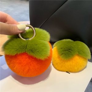 Porte-clés en vraie fourrure de lapin kaki, pompon boule, breloque pour sac à main, pendentif, cadeau pour enfants