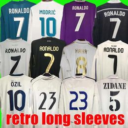 Real Retro Madrid Soccer Jersey Manches longues Chemises de football GUTI Ramos SEEDORF CARLOS 10 11 12 13 14 15 16 17 RONALDO ZIDANE RAUL 00 01 02 03 04 05 06 07 finales KAKA