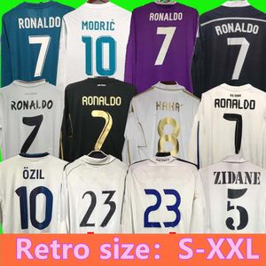 Real Retro Madrid Soccer Jersey manches longues Maillots de football GUTI Ramos SEEDORF CARLOS 10 11 12 13 14 15 16 17 RONALDO ZIDANE Beckham RAUL 00 01 02 03 04 05 06 07 finales KAKA 9