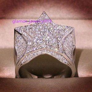 Bague en Moissanite naturelle en argent Sterling 2 Carats pour femmes et hommes Hip-hop Anillo Sier bijoux bagues De Bizuteria235j