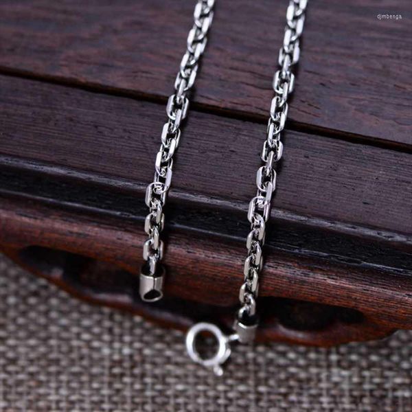 Véritable S925 en argent Sterling 3mm chaîne de diamants hommes et femmes pull mode collier exquis fête moto chaînes