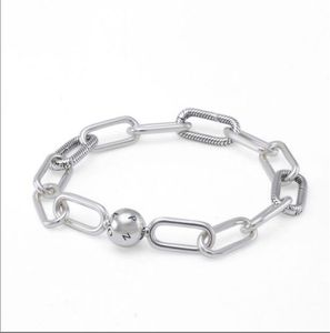 Véritable S925 Sterling Silver Charms Bracelets Me Collection Chunky Link Bracelet Bracelet Fit Pour Pandora DIY Perle Charme