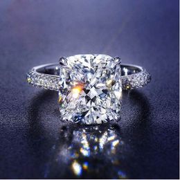 Réel S925 en argent Sterling couleur 2 ct Moissanite bague en diamant pour les femmes Fine Anillos Mujer argent 925 bijoux Bizuteria anneaux