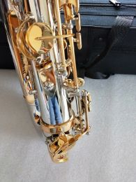 Real Shot Gloednieuwe Alto Saxophone A-W037 Nikkel Gold Key Super Professional Sax Mondstuk van hoge kwaliteit Sax