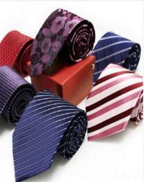 Echte zijden stropdas 9cm stropdas voor mannen strips waterdichte antifouling 150 cm langere nekkledingpakket met doos cadeau gentleman293i1891207