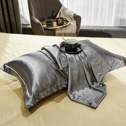 Vraie caisse d'oreiller en soie glace en soie à taies d'oreiller lavée de soie de soie coiffeur de beauté tai-oreiller confortable taie d'oreiller décoration de maison 240415
