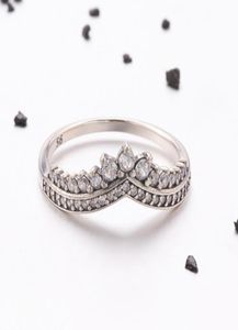 Real Silver Womens Crown Ring Fashion 925 Sterling Silver Engagement Rings Valentine039S Day Gift voor GILS3540831