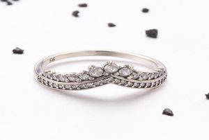 Real Silver Womens Crown Ring Fashion 925 Sterling Silver Engagement Rings Valentine039S Day Gift voor GILS6650577