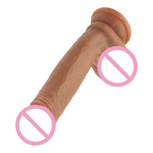 Gode en peau réelle en Silicone souple, ventouse, pénis réaliste, grands jouets sexuels féminins, produits gode pour femmes 0561