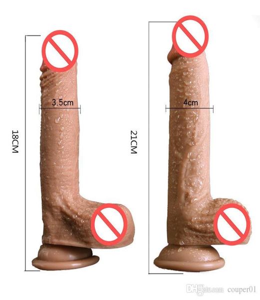 Real Skin Feel Silicone Soft Dildo Aspiration Tup Penis Realist Big Dick Sex Toys for Woman Products Strapon Dildos pour les femmes2252236