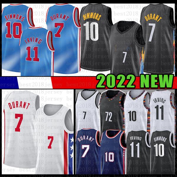 Kevin Durant Ben Simmons Basketball Jersey 7 10 Kyrie Irving Hommes Chemises 75e anniversaire Maillots 11 72 Biggie