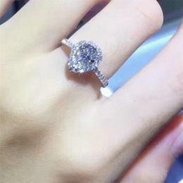 Echte vaste 925 sterling zilveren ringen vinger luxe sieraden 2ct drop geboortesteen 5A cz engagement trouwring voor vrouwen geschenkmaat 5-10