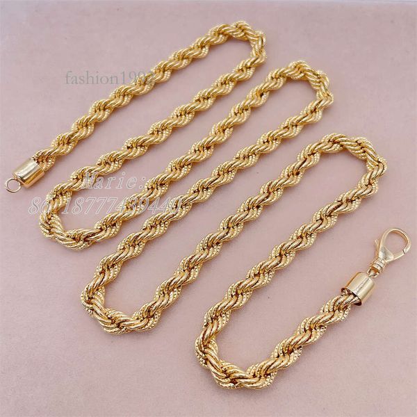 Cadena de cuerda de oro macizo auténtico para hombre, joyería de oro puro Au750, collar de cadena de oro, joyería personalizada