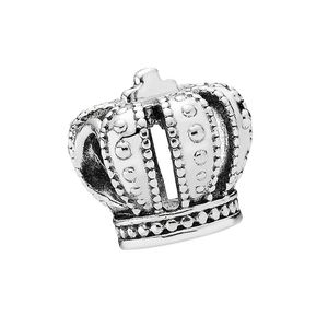 Echte Sterling Silver Crown Charm met originele doos voor Pandora Bangle Bracelet Women Girls Sieraden maken Accessoires Kralen Charms Factory Groothandel