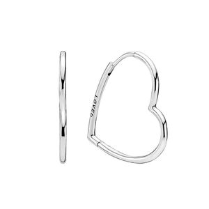 Echte Sterling Silver Heart Hoop oorbellen Roségoud met originele doos voor Pandora Jewelry Vrouwen Wedding Party Sieraden Big Earring Vriendin Gift