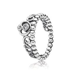 Echte Sterling Silver Princess Tiara Crown Ring voor Pandora CZ Diamond Designer Wedding Sieraden For Women Rose Gold Engagement Gifts Rings met originele boxset