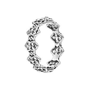 Echte Sterling Silver Rose Flower Band Ring voor Pandora Fashion Wedding Party sieraden voor vrouwen meisjes schattige vriendin geschenkringen met originele boxset