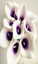 Real Touch Callas 27pcs 35cm1378quot Longueur Super Artificiel Fleurs Simulation Calla Lily Pu Flower for Wedding Flower9723418