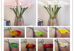 Echte touch groot formaat calla lily bloemen kunstmatige callas bloemen simulatie pu calla lelies 8 kleuren voor bruiloft centerpieces fl3699028