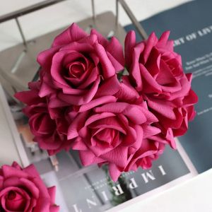 Real Touch Humidité Hydratante Artificielle Latex Roses Bouquets De Mariage Maison Jardin Balcon Décoration De Bureau Fausses Fleurs 240313