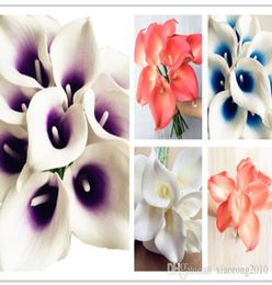 Real Touch Pu Calla Lily Flowers Artificial Natural Look Callas pour le mariage Bouquet Bouquet4665141