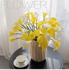 Echt touch pu latex kunstmatige calla lily bloemen voor trouwboeketten centerpieces en bloemendecor