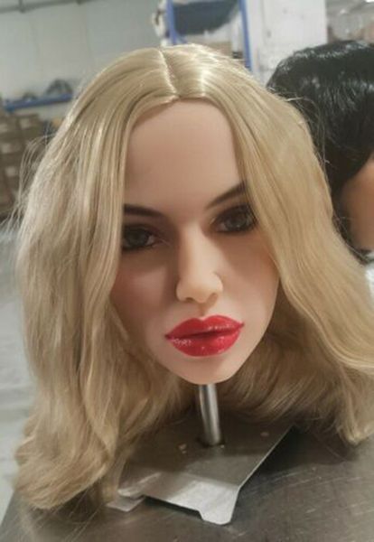 Real TPE Sex Doll Head New Mouth Toys Solo una cabeza de cabello rubio