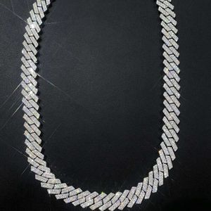 Real White Gol Solid lourd épais 20 pouces Custom Name Clasp Diamond Cuban Chain de diamant