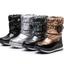 Botas de nieve para niños de lana real, Botas impermeables para niños, zapatos deportivos de invierno, zapatillas de deporte para niños, Botas casuales para niñas, Botas infantiles 211108