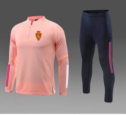 Real Zaragoza Survêtements pour hommes automne et hiver costume d'entraînement de football en plein air enfants jogging sports Football costume à domicile logo personnalisé