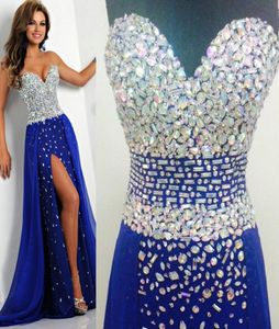 Reale del Campione Royal Blue Elegante prom -jurken 2018 Lungo Chiffon Vestito da Sera per goedkope langblauwe prom jurk feestjurk1762065