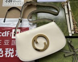 Realfine Bags 5A 699268 28 cm petit Blondie sac à main en cuir blanc sacs à bandoulière pour femmes avec sac à poussière