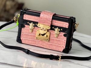 Sacs Realfine 5A N94243 20 cm couleur rose Petite Malle Crocodile petit tronc épaule sacs à main sacs à main pour femmes avec boîte de sac à poussière