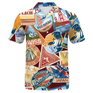 Realfine T-shirt 2023 Nieuwe Shirts T-shirts Vintage Digital Printing Elastische tailleband voor heren Maat S-XL