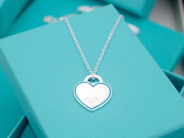 Realfine888 3A TF collar corazón colgante collares en plata joyería icónica diseñador de lujo para mujer con caja TF30 21-39