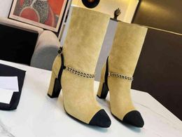 Realfine888 5A Boots CC5695350 Tacones de 8 cm Tobillo Media bota Zapatos Desinger para hombres con caja Tamaño 39-45