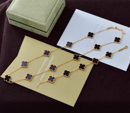 Realfine888 VanCA Magic Vintage Collar con 10 motivos + 5 pulseras con motivos engastadas en oro Joyas icónicas de diseño de lujo para mujer con caja