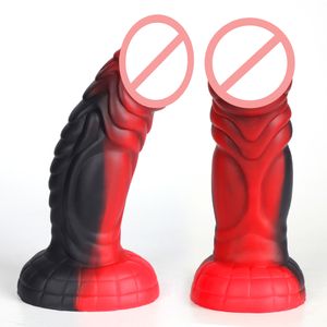 Pájaros de fuego realistas Dildos vívidos Monstruo lindo Tapón anal de grasa suave Vagina Dongs de doble propósito Lesbianas Gay Unisex Dick Insertar Butt Anus AV Varitas mágicas Varillas Masturbador