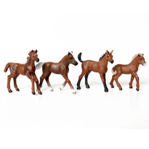 Realistische gedetailleerde plastic pony paardenbeeldjes veulendieren speelgoedfiguren cake toppers paaseieren kerstcadeau