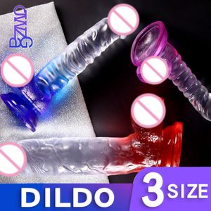 Realistische Dildo Anale Masturbator Prostaat Massager sexy Speelgoed voor Koppels Crystal Jelly Zuignap Penis Vrouwen Mannen sexy Winkel