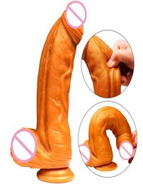 Dildos réalistes avec une tasse à vent douce Golden Great Big Peins Vagin Masturbation Stimulation Sex Toys pour femme64452434231632