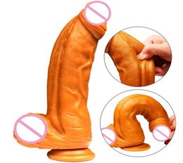 Dildos réalistes avec aspiration de la ventouse Golden Great Big Big Peins Vagin Masturbation Stimulation Sex Toys For Woman64452434741883